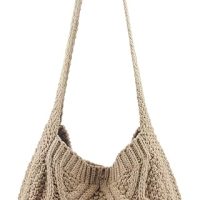 Beige Knitted Shoulder Bag
